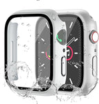 Waterproof Case for Apple Watch Series 9 Series 7 8 45mm, Built-in Screen Protector with Tempered Glass [Touch Sensitive] Cover for iWatch S9/S8/S7 Accessories 45mm, Silver by idudu