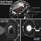 SUPLINK Rugged Case with Band for Apple Watch Ulltra 3 Band/ 1/ Ultra 2, Compatible with 49mm Apple Watch Bands Men, Protective Bumper Cover Screen Protector Kit for iWatch Bands (Silver) - Image 4