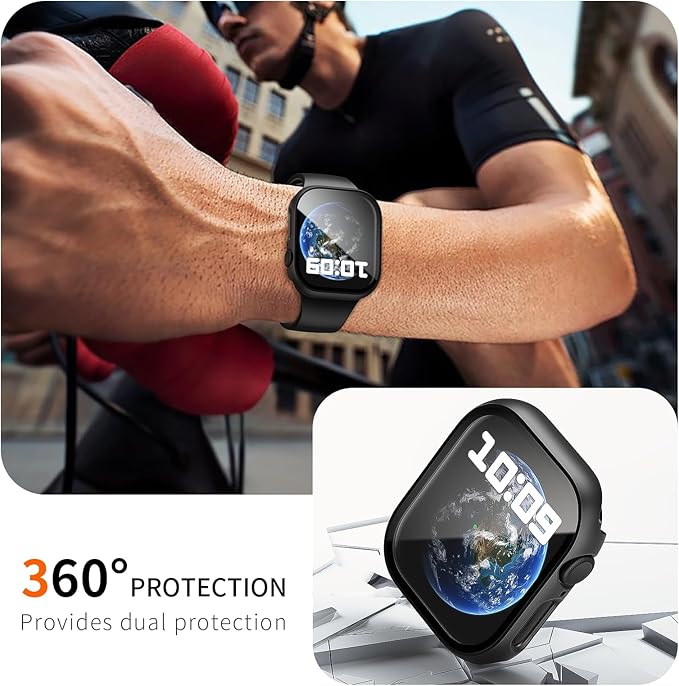 6 Pack Case for Apple Watch Series 11/10 46mm with Tempered Glass Screen Protector,High Definition Scratch Resistant Hard PC Bumper Cover for Apple Watch 11/10 Accessories (6 Colors, 46mm) - Image 5