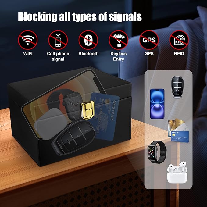 Diyife Faraday Box, [8-12 Car Keys Capacity] Large Capacity Faraday Cage for Car Key, RFID Signal Blocking Box Key Fob Protector Anti Theft Car Signal Blocking Box for Car Keys, Phones - Image 4