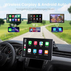 Wireless Carplay Screen for Car: CarPlay & Android Auto Portable Car Play Screen with 4K Dash Cam, 1080P Backup Camera, GPS Navigation/Mirror Link/AirPlay/Voice Control/Bluetooth - 9 Inch - Image 2