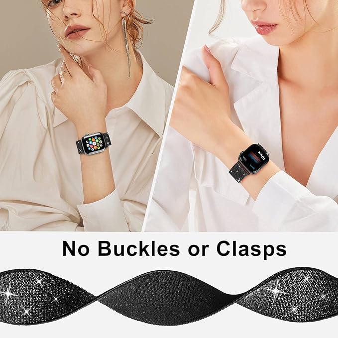 Stretchy Nylon Solo Loop Bands Compatible with Apple Watch 38mm 40mm 41mm 42mm 44mm 45mm 46mm 49mm Ultra 2 iWatch Series 11 10 9 8 7 SE 6 5 4 3 2 1 Strap,Sport Elastic Braided Women Men - Image 4