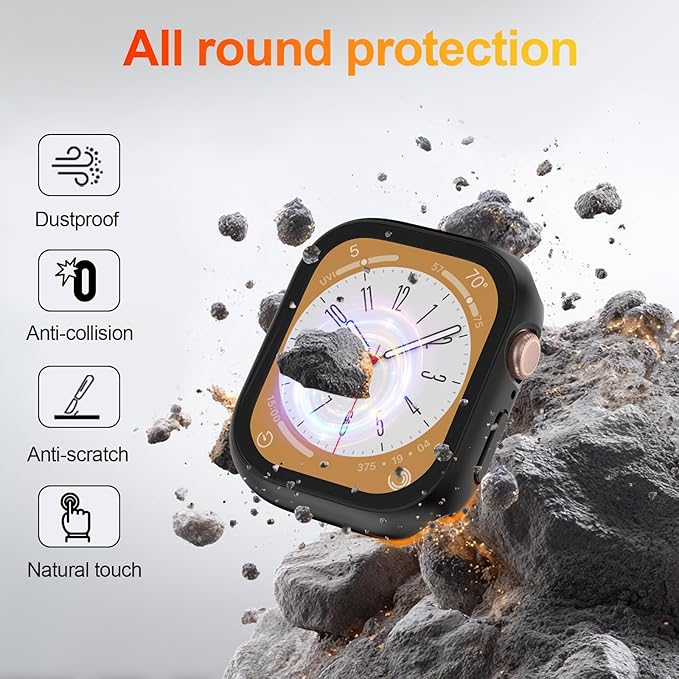 [2 Pack] Case for Apple Watch Screen Protector 40mm Series 4/5/6/SE/SE 2nd Gen with Tempered Glass Overall Protective Hard PC Bumper Lightweight 2 in 1 Cover Compatible iWatch Accessories - Image 3