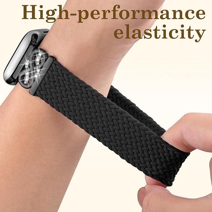 Dirrelo Braided Magnetic Stretchy Nylon Band Compatible for Apple Watch Bands Women 40/41/38/42/44/45/46/49mm, Designer Dressy Infinity Elastic Strap for iWatch Series 11 10 9 8 7 6 5 4 SE/Ultra 3 2 1 - Image 5