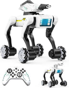 3 in 1 Robot Dog with Wheels Kit, 30+ Bionic Actions, Voice & Remote Control, Programmable Moves, All-Terrain Stunt Pet, Ideal Gift for Kids Aged 6+(Removable Claw & Cannon) by WEACFUS