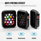 2 Pack Privacy Case for Apple Watch Screen Protector, Anti-Spy Tempered Glass Film Apple Watch Cover Hard PC Case Bumper for iWatch Series 3/2/1 - Black/Black 42mm - Image 2
