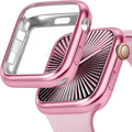 JR.DM 38mm Soft Flexible TPU Case Compatible for Apple Watch Series 3/2/1 Touchable Screen Lightweight Anti-Scratch All-Around Protector Thin Guard Shockproof Cover Shiny Bumper for iWatch, Pink by JRDM