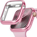 JR.DM 38mm Soft Flexible TPU Case Compatible for Apple Watch Series 3/2/1 Touchable Screen Lightweight Anti-Scratch All-Around Protector Thin Guard Shockproof Cover Shiny Bumper for iWatch, Pink by JRDM