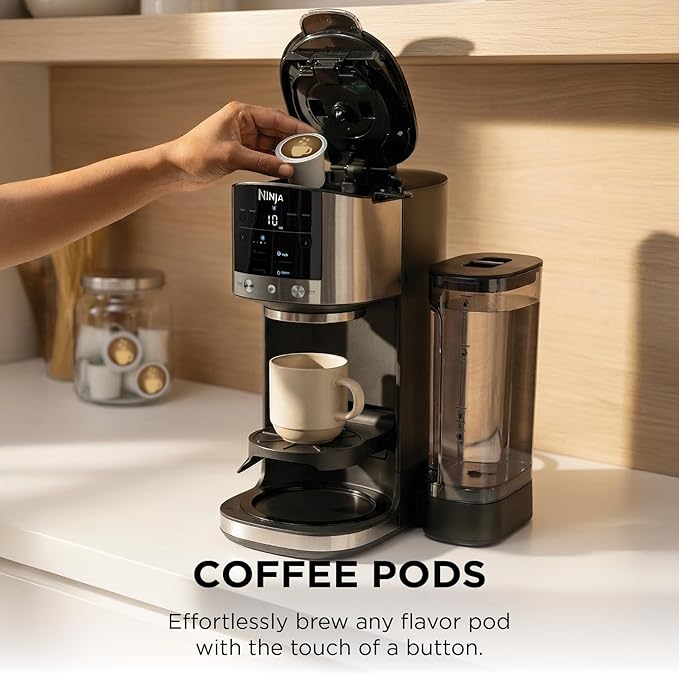 Ninja DualBrew Coffee Maker | Brew Coffee Grounds & Pods | Brew Classic, Rich, Over Ice, & Cold Brew | Brew Single-Serve Cup to Full 12-Cup Carafe | Stainless Steel | GP161 - Image 4