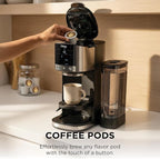 Ninja DualBrew Coffee Maker | Brew Coffee Grounds & Pods | Brew Classic, Rich, Over Ice, & Cold Brew | Brew Single-Serve Cup to Full 12-Cup Carafe | Stainless Steel | GP161 - Image 4
