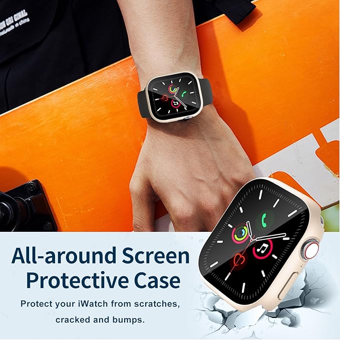 Waterproof Case for Apple Watch Series 10 Series 11 42mm Built-in Tempered Glass Screen Protector,[Slim Guard PC Bumper] [Touch Sensitive] Full Protective Face Cover Compatible iWatch Accessories - Image 3