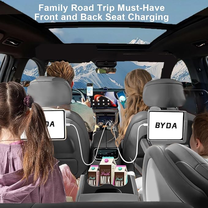 4 in 1 Retractable Car Charger,69W Cigarette Lighter Charger,USB C Fast Car Charger for iPhone 17 Pro Max 16 15 14 13 12 11 (for Apple+Type C &RGB Breathing Light [Orange]) - Image 8