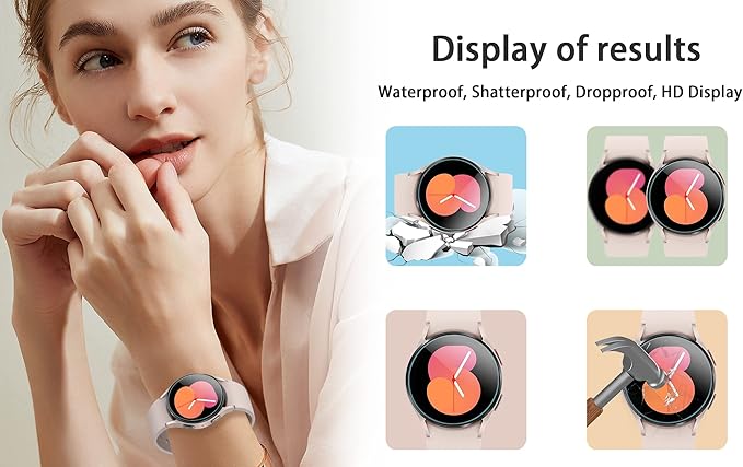 Suoman 2+2 Pack for Samsung Galaxy Watch 7/6/5/4 (40mm) Privacy Screen Protector, [Anti peeping] 9H Hardness Tempered Glass Screen Protective Film - Image 7