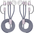 2Pack Travel Essentials,Multi Charging Cable 3 in 2 USB C for Apple Watch Charger,iPhone Charger,Cruise Vacation Camping,Portable for iWatch Series 11-2/Ultra/SE & iPhone 17-12,Sony PSP Cables by ChargeBeyondPowerWithin