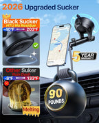 HTU 【Military-Grade】 for MagSafe Car Mount【Upgraded Strongest Suction】 Magnetic Phone Holder Cell Stand for Dashboard Windshield Vent,Truck Cradle for iPhone 17 Pro Max 16 15 14 13 12 Tesla, Black - Image 3