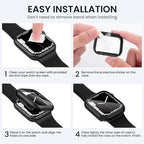 Tensea for Waterproof Apple Watch Screen Protector Case 41mm Series 9/8/7 Accessories, iWatch Protective Face Cover with Tempered Glass Film for Women Men, Bumper Case for iPhone Watch 41 mm - Image 7