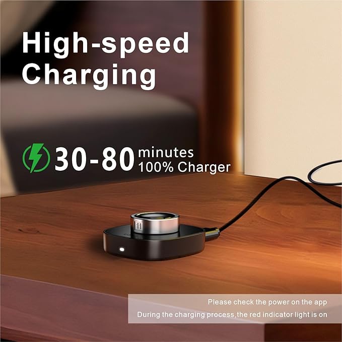 Charger for Oura Ring Gen3 - Size 12 - Fast Charging Dock with USB-C Cable Compatible with Oura Ring Gen3 - Black (Size -9) - Image 3