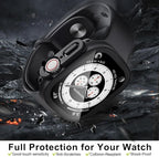 2 Pack Privacy Case for Apple Watch Screen Protector, Anti-Spy Tempered Glass Film Apple Watch Cover Hard PC Case Bumper for iWatch Ultra 2/1 - Black/Clear 49mm - Image 3