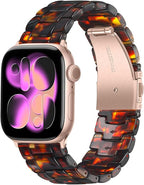 Dhwazz Band for Apple Watch Series 11 10 42mm 46mm, Women Resin Bands Stainless Steel Buckle Strap for iWatch Ultra SE 3 2 1 Series 9 8 7 6 5 4 41mm 40mm 38mm 49mm 45mm 44mm 42mm by FamilyDigitalPictureFrame