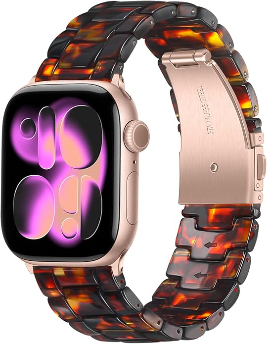 Dhwazz Band for Apple Watch Series 11 10 42mm 46mm, Women Resin Bands Stainless Steel Buckle Strap for iWatch Ultra SE 3 2 1 Series 9 8 7 6 5 4 41mm 40mm 38mm 49mm 45mm 44mm 42mm by FamilyDigitalPictureFrame