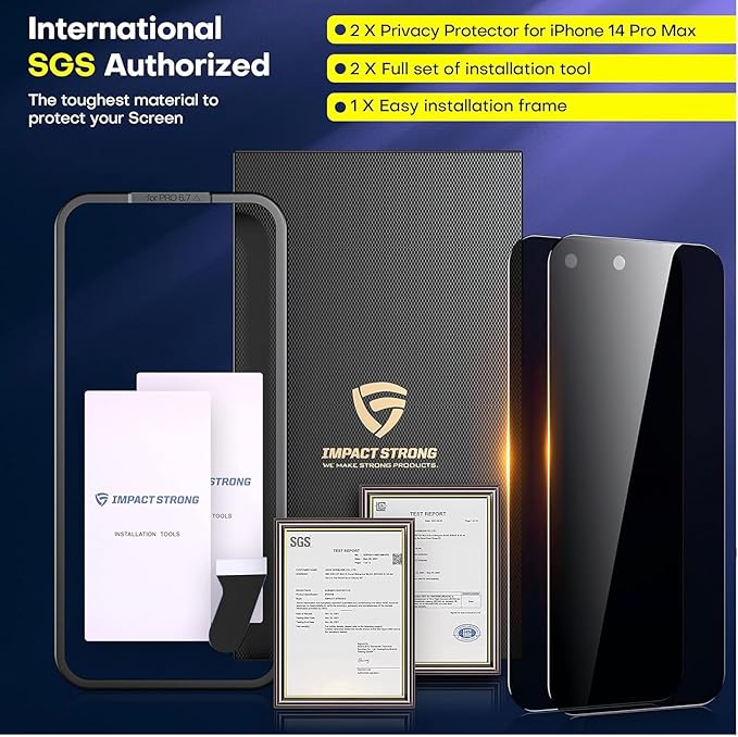 ImpactStrong Anti-Spy Privacy Screen Protector for iPhone 17 Air (6.6-Inch), 9H Tempered Glass, Shatter-Resistant, Anti-Scratch, Easy Install Kit, Case Friendly, 2-Pack - Image 4