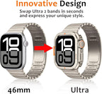 Amizee Metal Case Compatible with Apple Watch Series 11/10 46mm Case with Back Cover, Rugged Protective Bumper Cover for iWatch 46mm, Titanium - Image 2