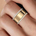 ZOOROO 2-Pack 14K Gold Plated Stacking Rings for Oura Ring Gen 4/Oura Ring Gen 3, Cubic Zirconia Simulated Diamond Oura Stack Rings for Women - Image 2