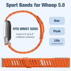 Sport Band Compatible with Whoop 5.0 Bands One, Peak and Life/MG, Breathable Waterproof Silicone Adjustable Replacement Accessories Strap for Whoop Band 5.0 Fitness Activity Tracker, OrangeCoral - Image 5