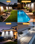 Aootek New Solar Motion Sensor Lights 120 LEDs with Lights Reflector,270° Wide Angle, IP65 Waterproof, Step Lights for Front Door, Yard, Garage, Deck (Black, Daylight White, 6-Pack) - Image 7