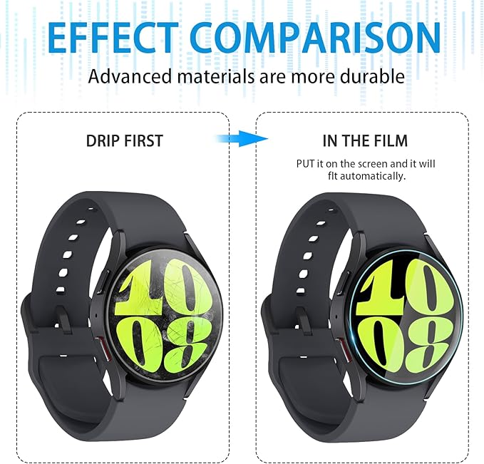 Suoman 4-Pack for Samsung Galaxy Watch 6/Galaxy Watch 7 40mm Screen Protector, [Anti-Scratch] 2.5D 9H Hardness Ultra-thin Tempered Glass Screen Protective Film - Image 3