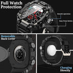 SUPLINK Rugged Case with Bands for Apple Watch Ultra Band/ 2/3, Compatible with 49mm Apple Watch Bands Men, Protective Bumper Cover Screen Protector Kit for Sport iWatch Ultra 2 Band (Titanium Color) - Image 4