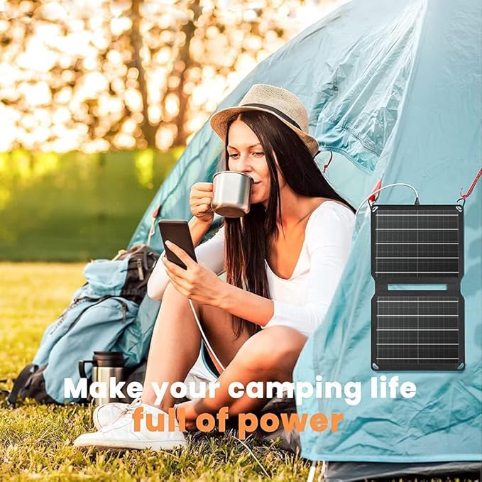 FlexSolar 10W Portable Solar Chargers 5V USB Small Power Emergency ETFE Panels Foldable IP67 Waterproof Camping Hiking Backpacking for Phones Fans Flashlight Watches Small Power Banks Battery Packs - Image 7