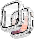 Surace 38mm Case Compatible with Apple Watch Case with Screen Protector, Bling Diamond Overall Protective Case Compatible with Apple Watch Series 3/2/1, 38mm, Silver by Surace