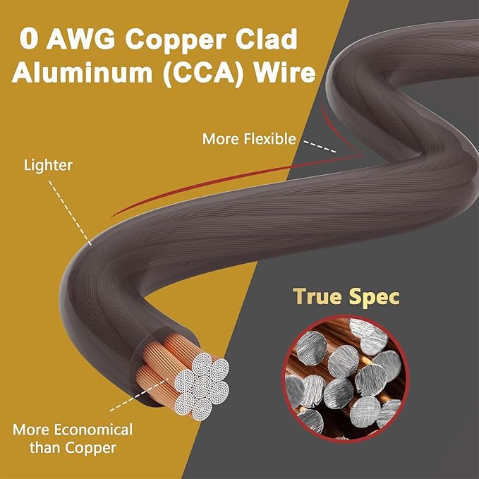 0 Gauge AWG Wire Cable 30 Ft Black, High Power Automotive Ground Primary Wire,Soft CCA Welding Battery Electrical Jumper Wire for DIY Car Audio Amp Speaker Solar Marine Generator RV Trailer Inverter - Image 5