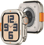 Amizee Metal Case Compatible with Apple Watch SE 3/2/1 Series 6/5/4 44mm Case with Back Cover, Rugged Protective Bumper Cover for iWatch 44mm, Titanium by Amizee