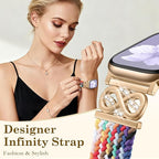 Dirrelo Braided Magnetic Stretchy Nylon Band Compatible for Apple Watch Bands Women 40/41/38/42/44/45/46/49mm, Designer Dressy Infinity Elastic Strap for iWatch Series 11 10 9 8 7 6 5 4 SE/Ultra 3 2 1 - Image 2