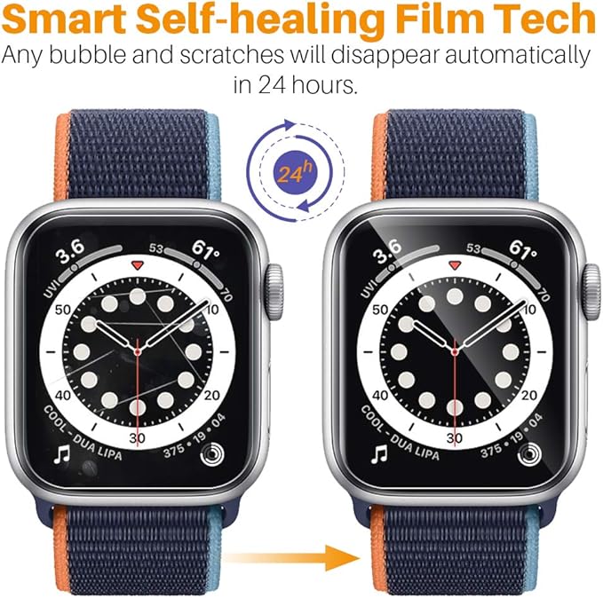 LK [8 Pack Apple Watch 40mm Screen Protector Compatible for Apple Watch Series 6/5 / SE 2 / SE 40mm Series 7 41mm, Self-Healing TPU Material, Scratch-Resistant, Bubble-Free, Ultra-Thin Film, - Image 2