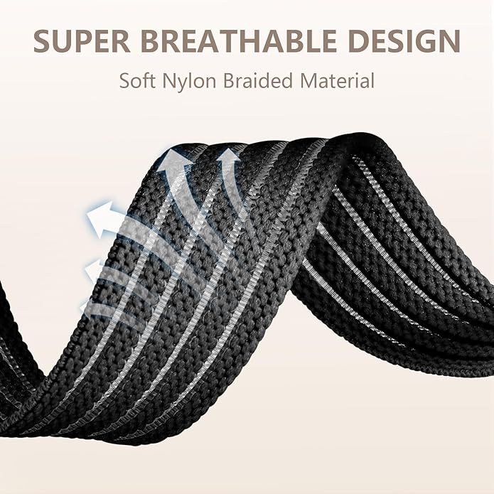 Braided Stretchy Band Compatible with Apple Watch Bands 38mm 40mm 41mm 42mm 44mm 45mm 46mm 49mm for Women Men, Adjustable Nylon Solo Loop Elastic Straps for iWatch Series 10 9 8 7 6 5 4 3 2 1 SE Ultra - Image 4