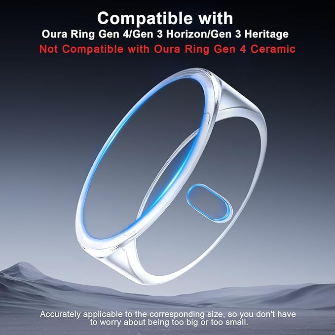 3 Pack Cover Compatible with Oura Ring Gen 4/Oura Ring Gen 3 Horizon/Heritage, Support Charging with Cover on, Anti-Scratch TPU Protector for Men Women (Clear+Gold+Rosegold, Size 6) - Image 2