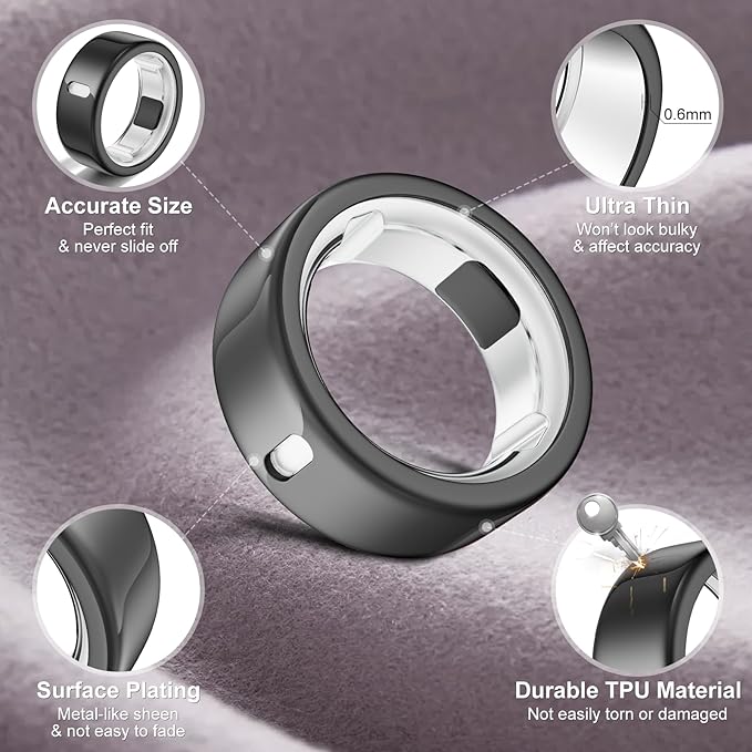 4 Pack Cover Compatible with Oura Ring Gen 4/Oura Ring Gen 3 Horizon/3 Heritage, Charging Derectly, Anti-Scratch TPU Protector for Women Men Working Out Gym-Size 10 - Image 5