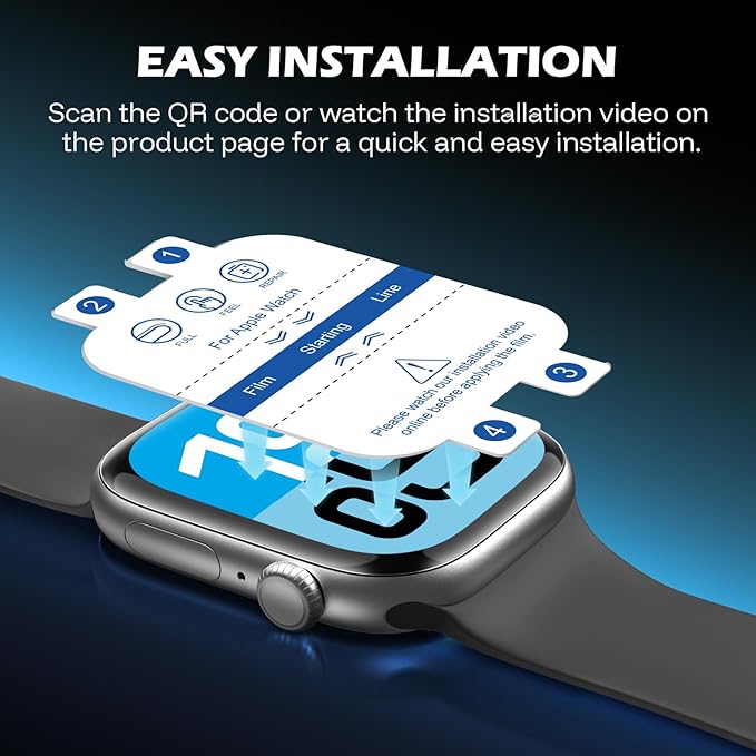 JULK 6-Pack for Apple Watch SE Screen Protector 40mm, Flexible Film Non-Bubbles Soft TPU Face Screen Protector for iWatch SE-3(2025)/SE/6/5/4 40mm, Touch Sensitive, HD Transparent - Image 6