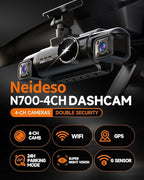 Neideso 4 Channel Dash Cam Front and Rear, 3K+3*1080P Dash Camera for Cars, Free 64GB Card, 360° Car Video Recorder, 5GHz WiFi GPS, Voice Control, CPL Filter, WDR Night Vision, 24H Parking Mode(N700) - Image 3