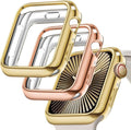 JR.DM 2 Pack 40mm Soft Flexible TPU Case Compatible for Apple Watch Series 6/5/4/SE Touchable Screen Lightweight Anti-Scratch AllAround Protector Thin Guard Shockproof Cover for iWatch, Gold+Rose Gold by JRDM