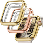 JR.DM 2 Pack 40mm Soft Flexible TPU Case Compatible for Apple Watch Series 6/5/4/SE Touchable Screen Lightweight Anti-Scratch AllAround Protector Thin Guard Shockproof Cover for iWatch, Gold+Rose Gold by JRDM