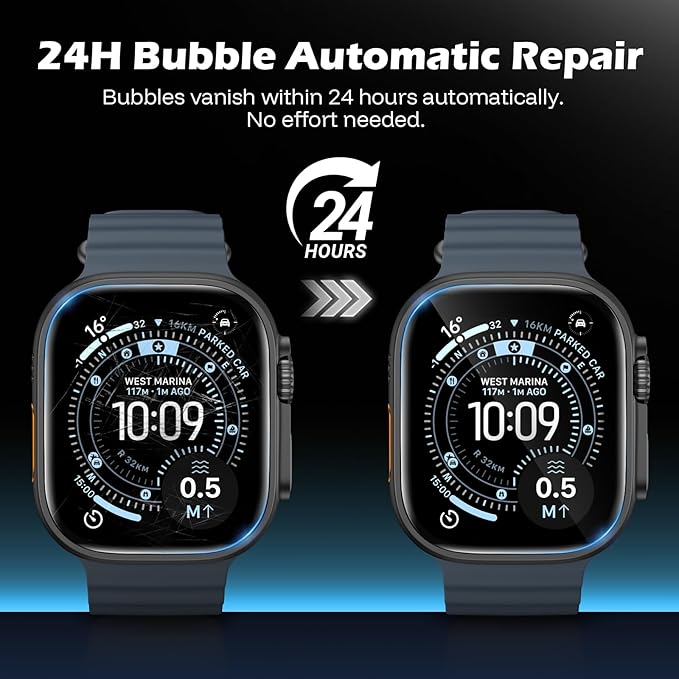 JULK 6-Pack for Apple Watch Ultra 3 Screen Protector, Flexible Film Non-Bubbles Soft TPU Face Screen Protector for iWatch Ultra-3(2025)/Ultra-2/Ultra 49mm, Touch Sensitive, HD Transparent - Image 4