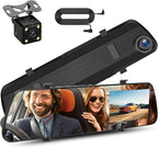 Mirror Dash Cam Front and Rear Dash Car Camera 4 inch 1080P IPS Screen Rear View Mirror Dash Cam Mount with Loop Recording Motion Detection Reverse Assistance by SIXWIN