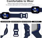 Sport Band Compatible with Apple Watch 38mm 40mm 41mm 42mm 44mm 45mm 46mm 49mm, Replacement Soft Silicone Strap Wristbands for iWatch Series 11/10/9/8/7/6/5/4/3/2/1 Ultra SE Women Men, Navy Blue - Image 3