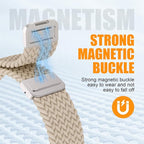 Magnetic Braided Stretchy Loop - Compatible with Apple Watch Band 42mm 46mm 40mm 41mm 44mm 45mm 38mm Ultra 3/2 49mm Women Men,Elastic Woven Fabric Nylon Strap for iWatch 11 10 9 8 7 6 5 4 3 SE Ultra - Image 2
