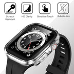 Amizee 2 Pack Compatible with Apple Watch Case 44mm Series 6/5/4/SE with Built-in Screen Protector, Hard PC Case Straight Edge Ultra Thin Anti-Scratch Protective Cover for iWatch 44mm (Blue/Clear) - Image 6