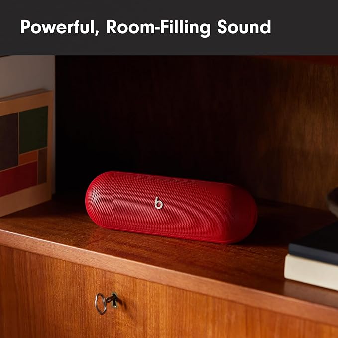 Beats Pill - Portable Bluetooth Speaker - Up to 24H Battery Life, Water Resistant, Bluetooth, Apple & Android Compatible, Seriously Loud Sound for Home, Outdoor and Travel – Statement Red - Image 2